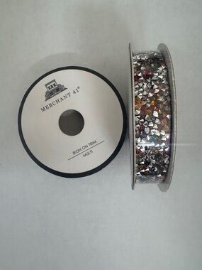 Multi-Color Crystal Iron-On Trim - Silver Base